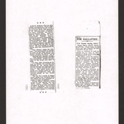 Two newspaper cuttings
