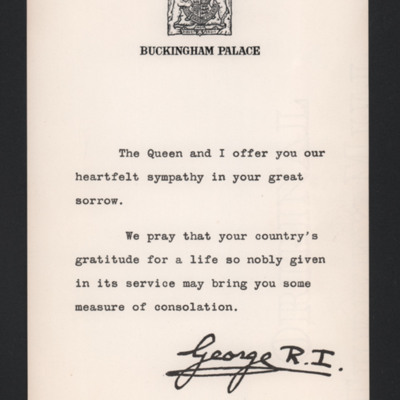 Letter to Mr Luxton from the King