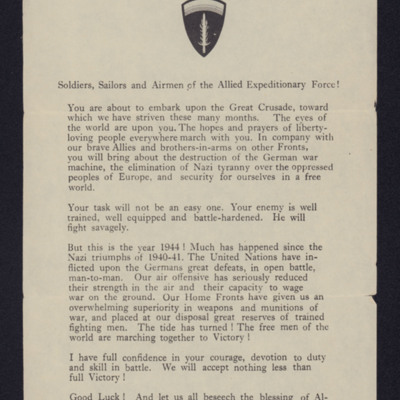 D-Day letter