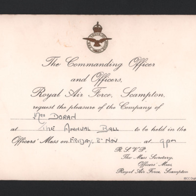 Invitations to Three Officers Mess Events