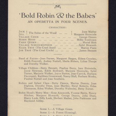 Bold Robin &amp; the Babes Programme