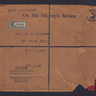 Two Envelopes Addressed to George Dennis&#039; Father