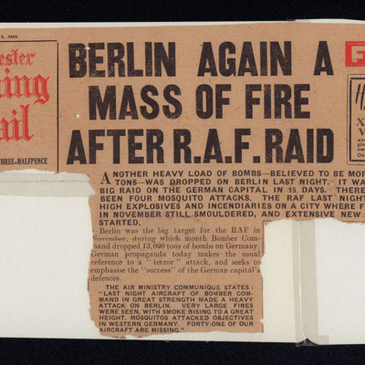 Berlin Again a Mass of Fire after RAF Raid