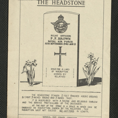 Leaflet from Imperial War Graves Commission