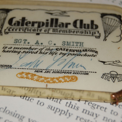 Caterpillar Club Membership Card and Broach