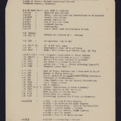 List of documents to be held by control