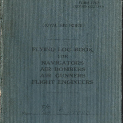 Thomas Wilfred Peter &#039;Peter&#039; Clifford&#039;s flying log book for navigators, air bombers, air gunners and flight engineers