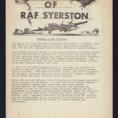 History of RAF Syerston