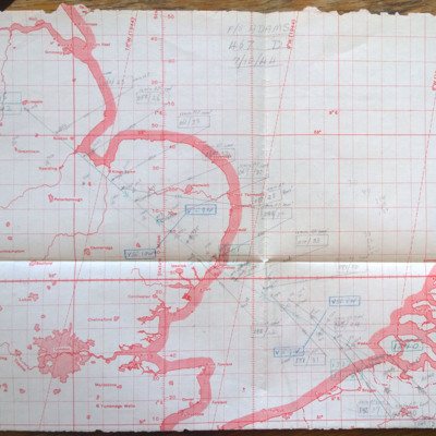 Plotting map and logs for an operation to Walcheren