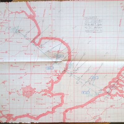 Plotting map and logs for operation to Flushing (Vlisingen)