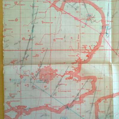 Track charts and log for an operation to the Dortmund-Ems Canal