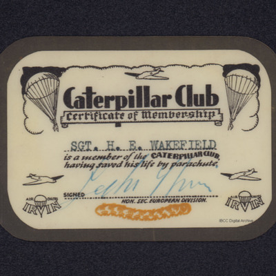 Caterpillar club card
