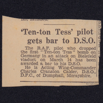 &#039;Ten-Ton Tess&#039; pilot gets bar to DSO