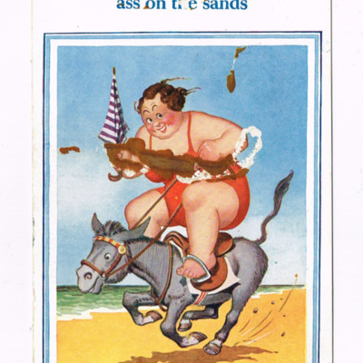 Postcard of Lady on a Donkey