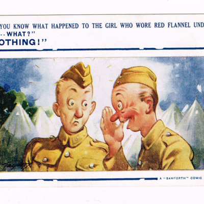 Postcard of two Soldiers Talking