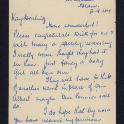 Letter from James Burnside to Kay