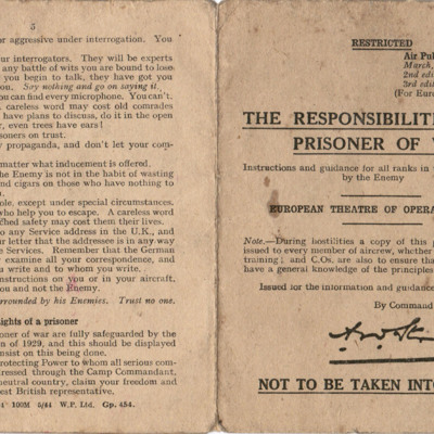 Responsibilities of prisoner of war