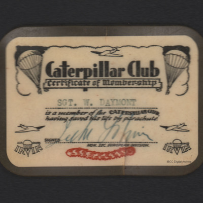 Caterpillar club card