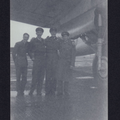 Four Airmen under a Lancastrian