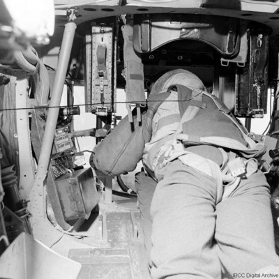 Aircrew in bomb aimer position