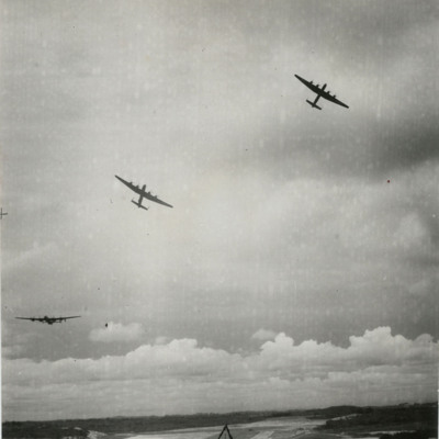 Three Lancasters, in Flight