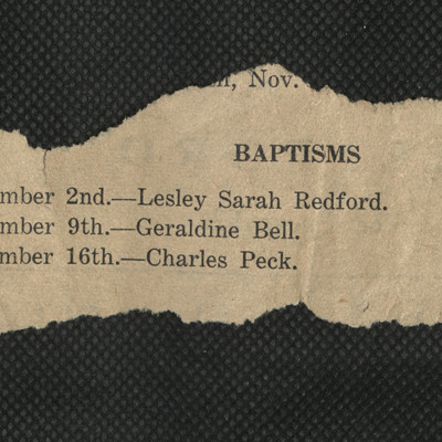 Geraldine Bell&#039;s Baptism Intimation