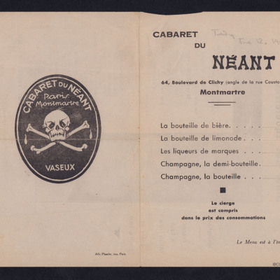 Cabaret du Néant programme
