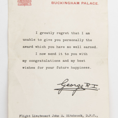 Letter to  John Hitchcock from King George