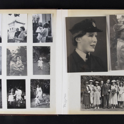 Family scenes and a woman wearing Women&#039;s Auxiliary Air Force uniform