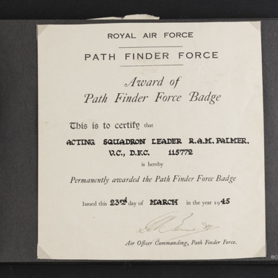 Pathfinder force badge certificate