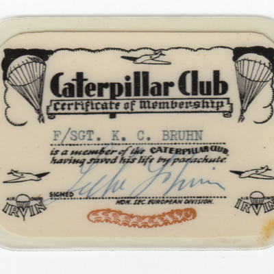 Caterpillar Club membership card