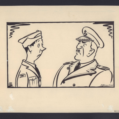 Cartoon - airman and officer