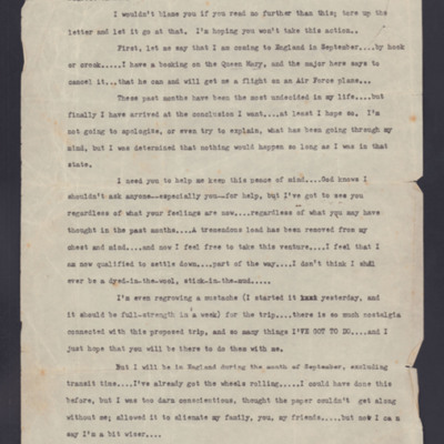 Letter to Cathie from Ford Killen 