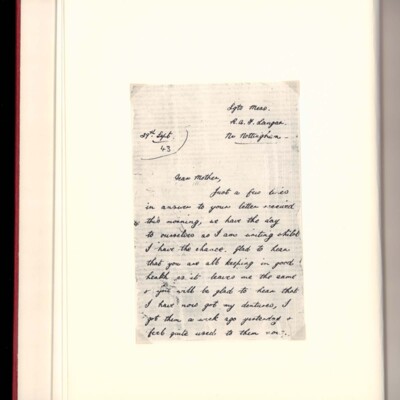 Letter to Fred Dyde&#039;s Mother