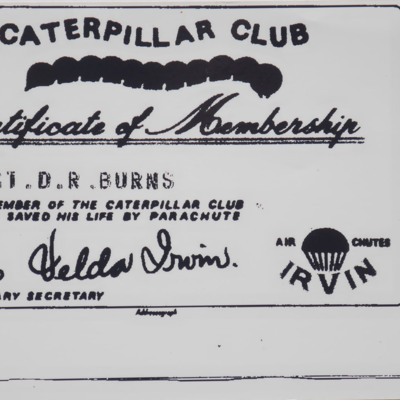 Caterpillar club membership card