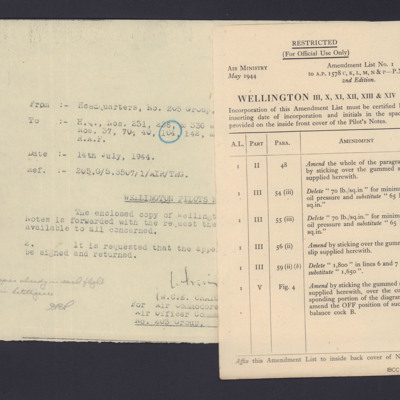 Amendment to Wellington Pilot&#039;s Notes