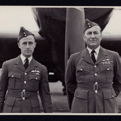 Richard Kellett and pilot standing in front of a Wellesley