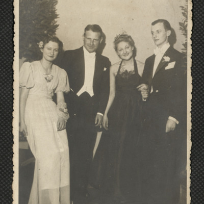 Group in formal evening dress