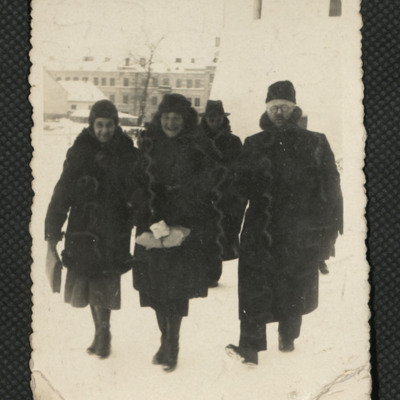 Four people on snow