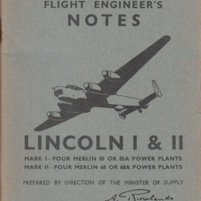 Pilot&#039;s and Flight Engineer&#039;s Notes - Lincoln