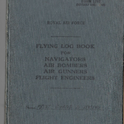 Donald Evans RAF navigator’s, air bomber’s, air gunner’s and flight engineer’s flying log book