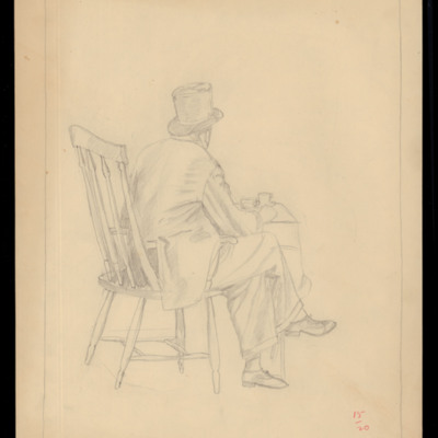 Seated man in a top hat