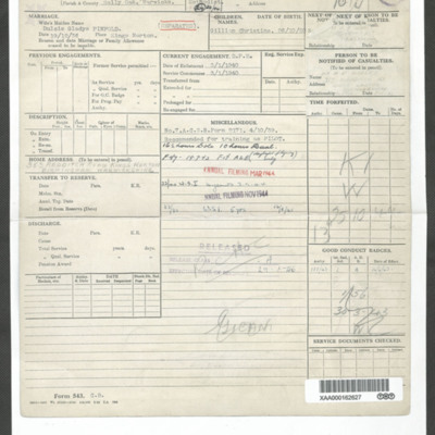 Harold Wigley&#039;s service record
