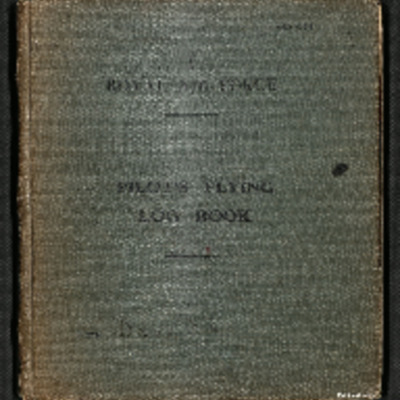 Frederick Davy&#039;s pilot&#039;s flying log book. One