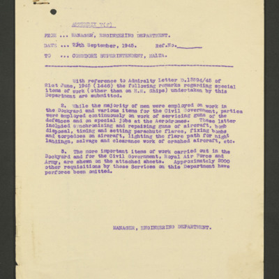 Appendix V(f): Letter to the Commodore Superintendent 