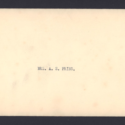 Letter to Mrs A. S. Pring from Buckingham Palace 