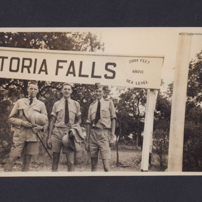 Three airmen at Victoria Falls