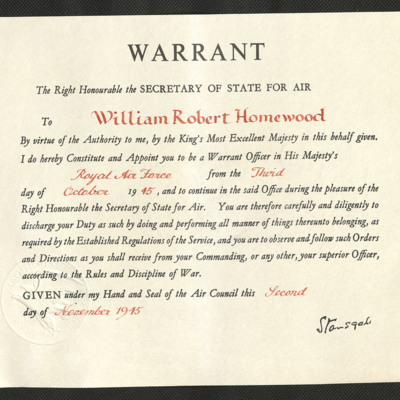 William Homewood&#039;s Warrant