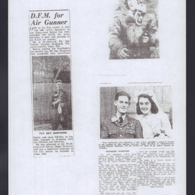 Newspaper cuttings DFM and wedding