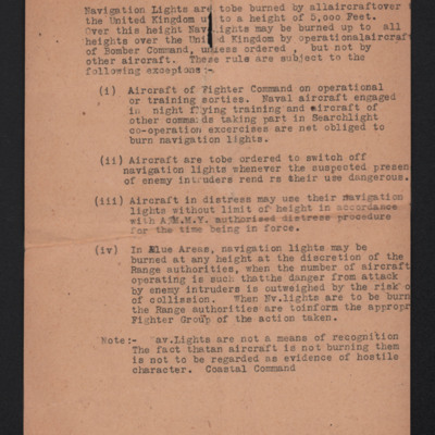 Rules for the use of navigation lights